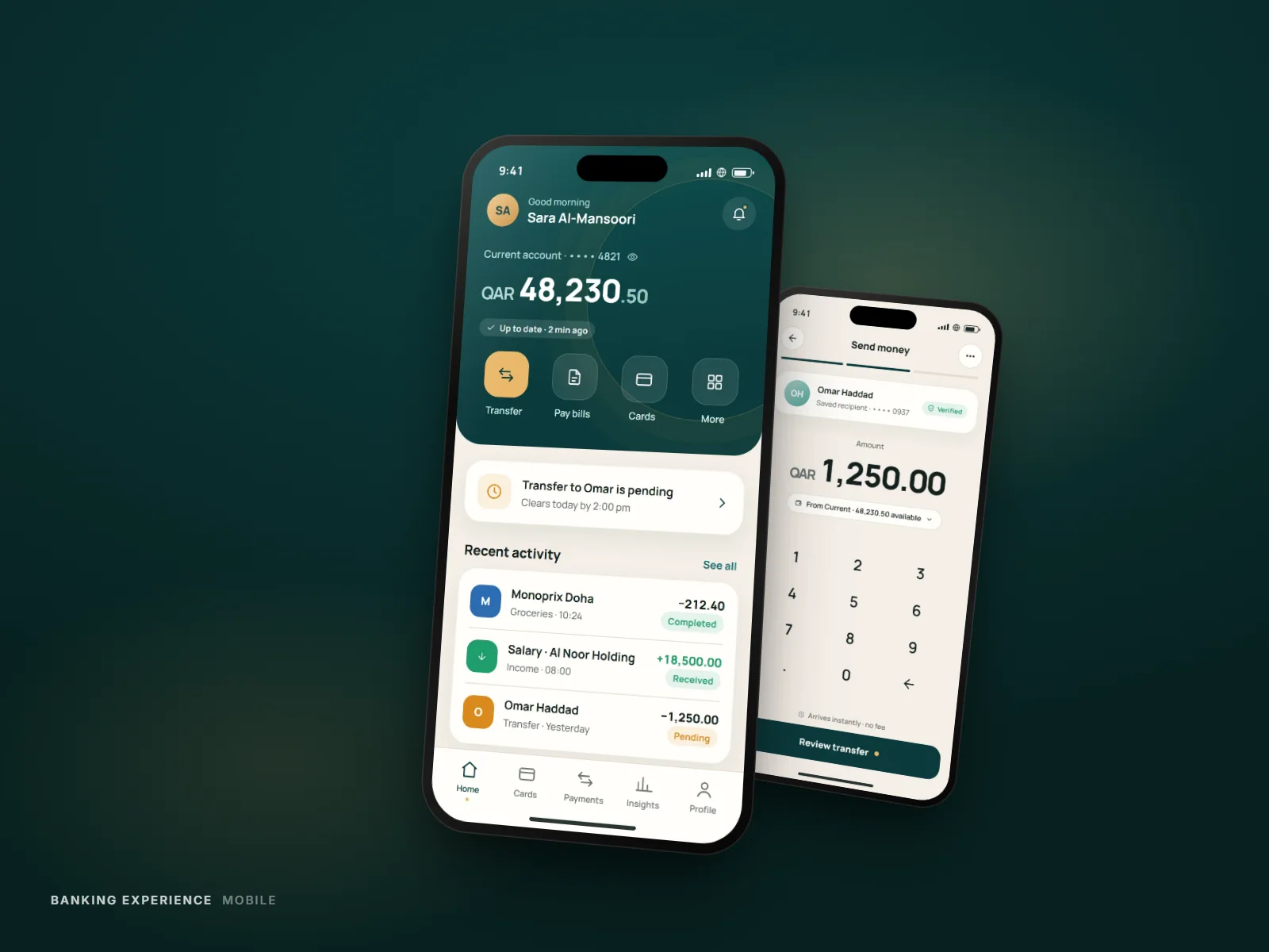 Redesigned account overview screen on a mobile device